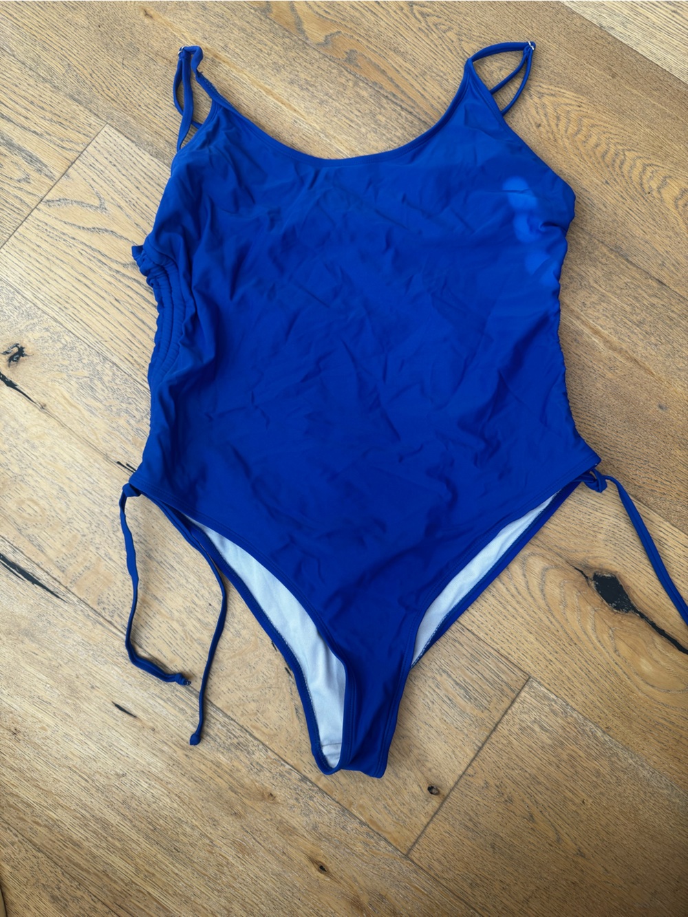 Cobalt Blue One-Piece Swimsuit with Side Ties